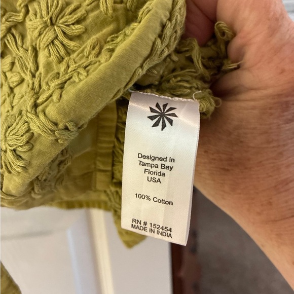 Kyla Seo Heavily Embroidered Olive Green Women's USA Handmade Top SZ S - Picture 6 of 9